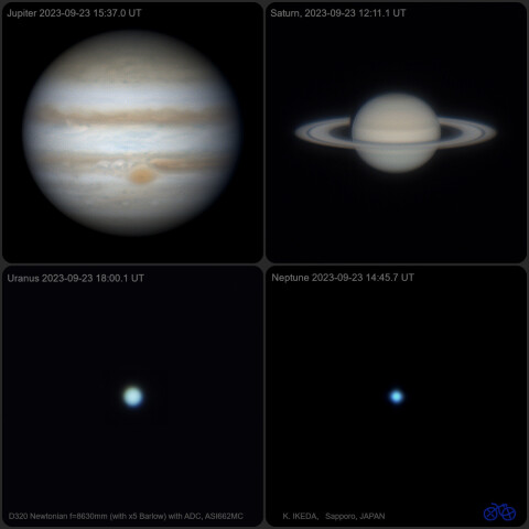 2023/9/23 UT の4惑星