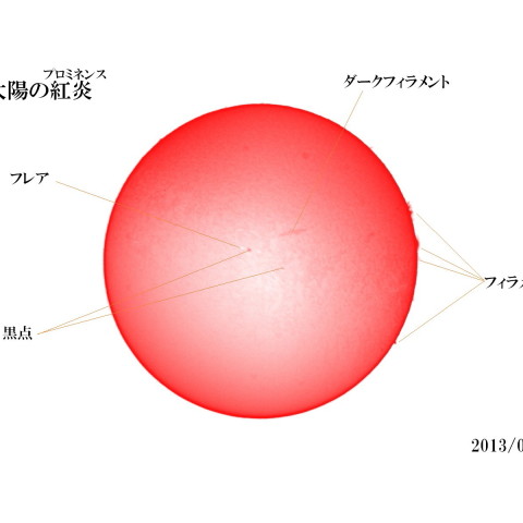 太陽　2014/08/23 (5/5)  Hα　日の丸