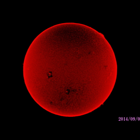 太陽　2014/09/09 (1/5) Hα R-B