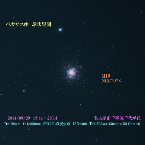 ペガサス座　球状星団