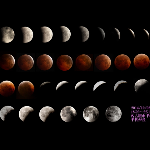 雲越しと雲の切れ間の皆既食
