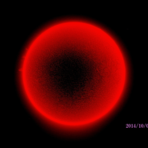 太陽　2014/10/07 (1/5) Hα R-B