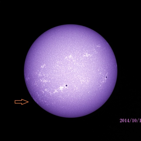 太陽　2014/10/17 (3/6) CaK  活動領域12192の見え始め