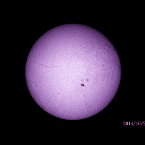 太陽　2014/10/24 (2/6) Hα B 活動領域12192出現から１週間目