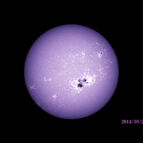 太陽　2014/10/24 (3/6) CaK  活動領域12192出現から１週間目