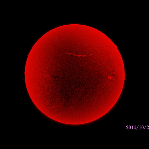 太陽　2014/10/27 (1/5) Hα R-B