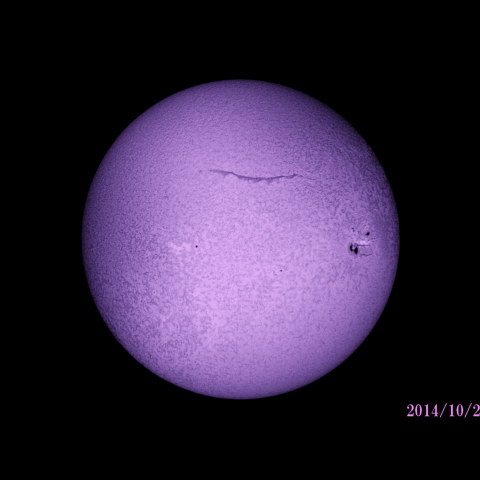 太陽　2014/10/27 (2/5) Hα B