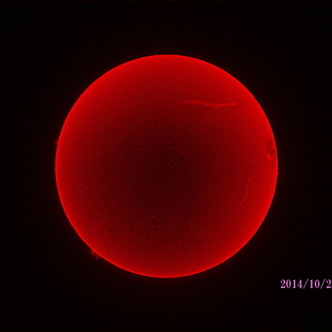 太陽　2014/10/29  (1/6) Hα　R-B