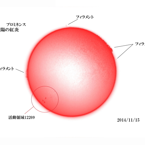 太陽 2014/11/15 (5/6)　日の丸　戻ってきた活動領域