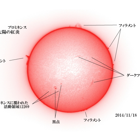 太陽 2014/11/18 (5/6)　日の丸　戻ってきた活動領域