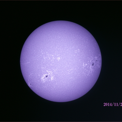 太陽 2014/11/24 (3/5) CaK　戻ってきた活動領域