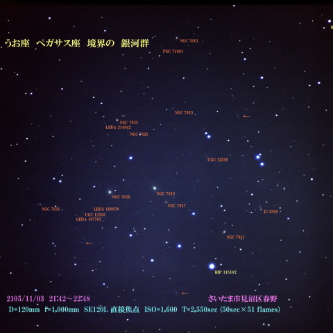 うお座　ペガサス座　境界の銀河群