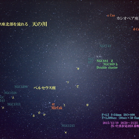 ペルセウス座北部を流れる天の川
