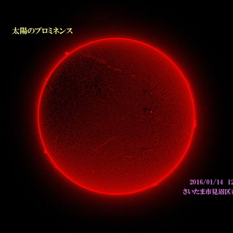 太陽のプロミネンス　2016/01/14
