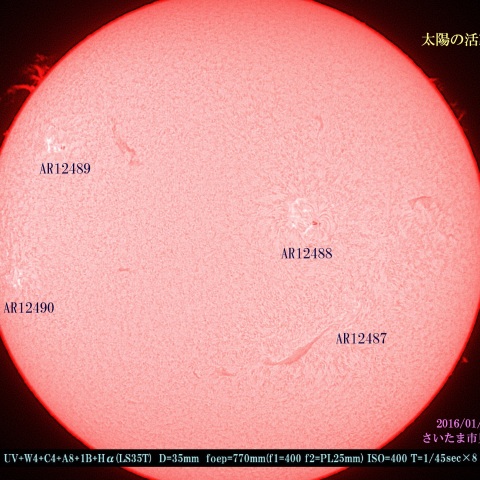 太陽の活動領域　2016/01/26
