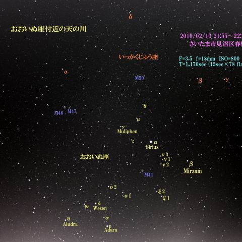 おおいぬ座付近の天の川