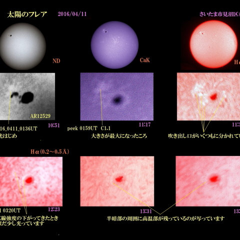 太陽のフレア　2016/04/11