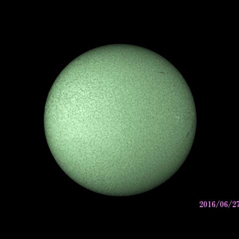 太陽のプロミネンス　2016/06/27 HαG