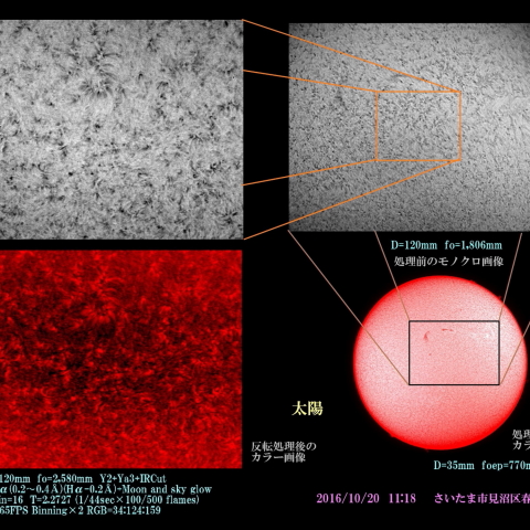 太陽　2016/10/20 11:18 Hα