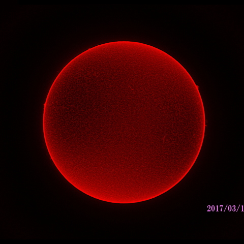太陽　2017/03/16 Hα R-(B+G)
