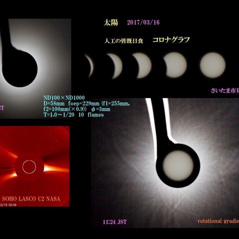 太陽　2017/03/16 人工の皆既日食