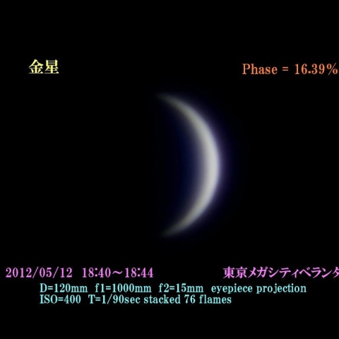 Phase 16%　の金星