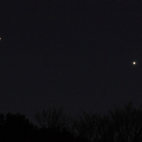 沈む木星と金星（3月12日）