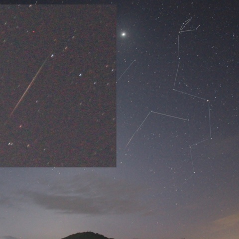 オリオン座流星群の流れ星