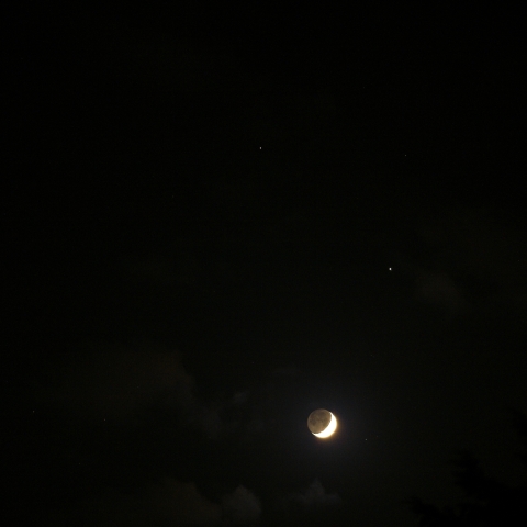 11/19の月と木星、土星の接近