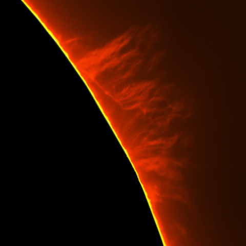 太陽彩層面 大型プロミネンス 20150517