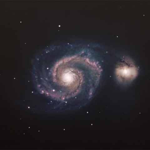 住宅街から撮影したM51銀河