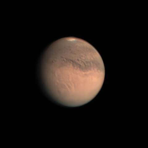 住宅街から撮影した火星です。