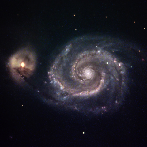 住宅街から撮影した りょうけん座 M51子持ち銀河