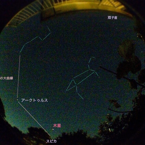 春の大曲線〜獅子座〜木星 ライン入り