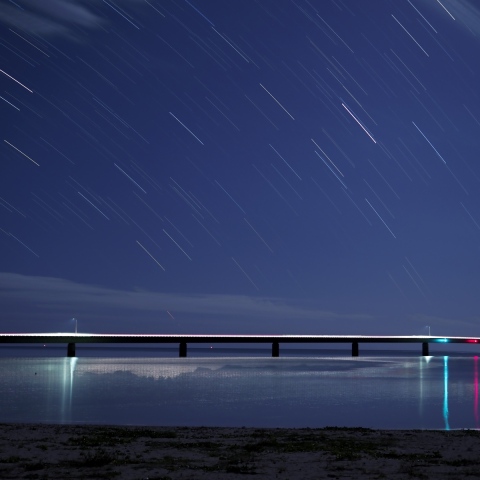 伊良部大橋に沈む星