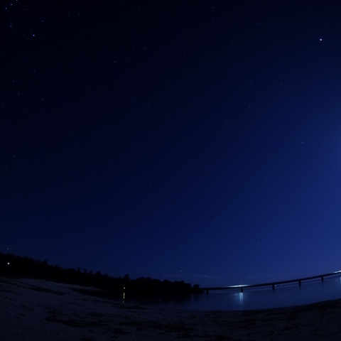 低空に並ぶ3つの一等星