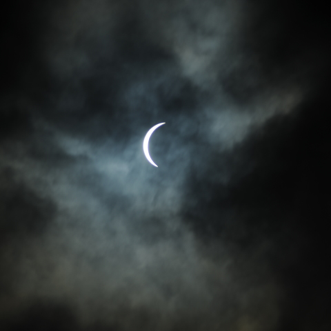 熊本県玉名市部分日食（最大食時）