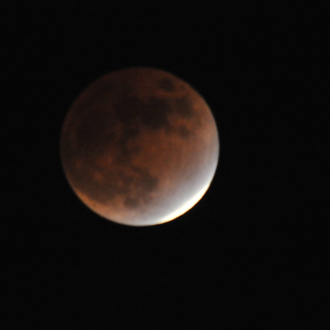 食最大の月（地球照）