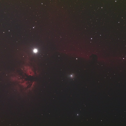 馬頭星雲と燃える木星雲