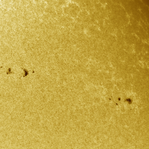 12月28日の太陽 白色光 擬似カラー版