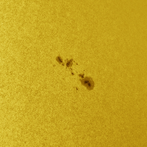 4月14日の太陽 白色光 擬似カラー版