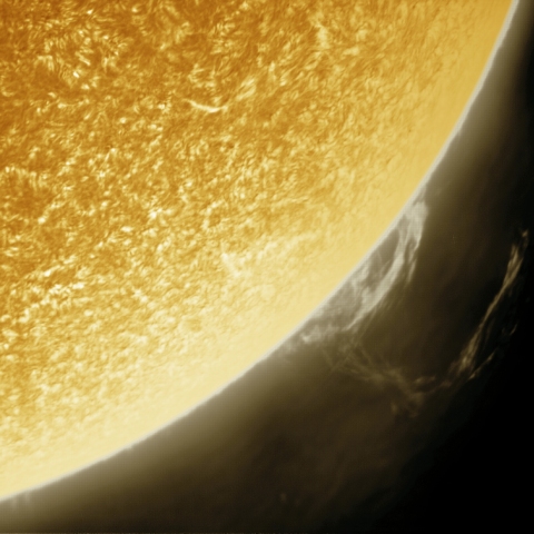 8月04日の太陽 Ha 擬似カラー版