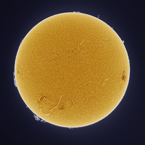 9月4日の太陽 Ha 擬似カラー版