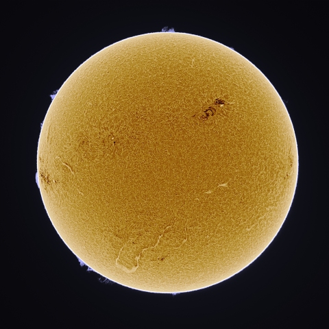 10月02日の太陽 Ha 擬似カラー版