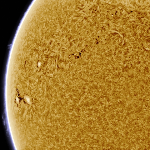 11月06日の太陽 Ha 擬似カラー版