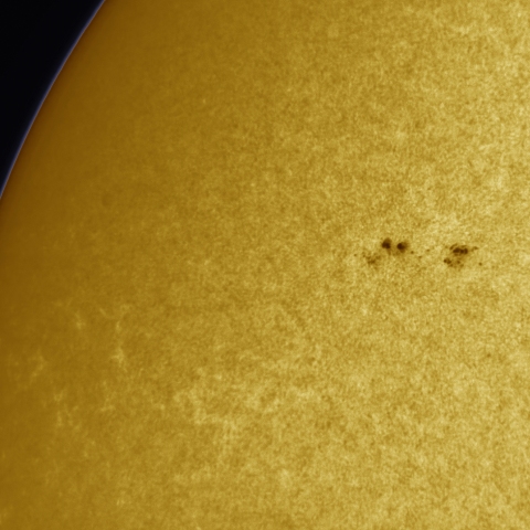 11月27日の太陽 白色光 擬似カラー版