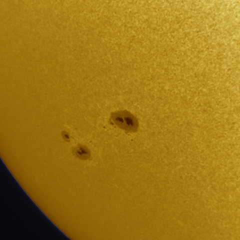 12月04日の太陽 白色光 擬似カラー版