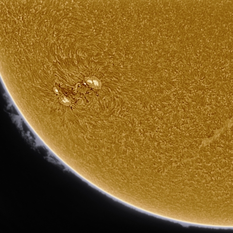 12月04日の太陽 Ha 擬似カラー版