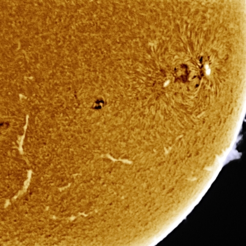 12月11日の太陽 Ha 擬似カラー版