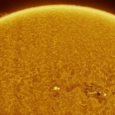 12月25日の太陽 Ha 擬似カラー版